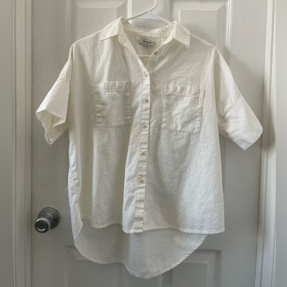 Madewell White Cotton Courier Shirt
